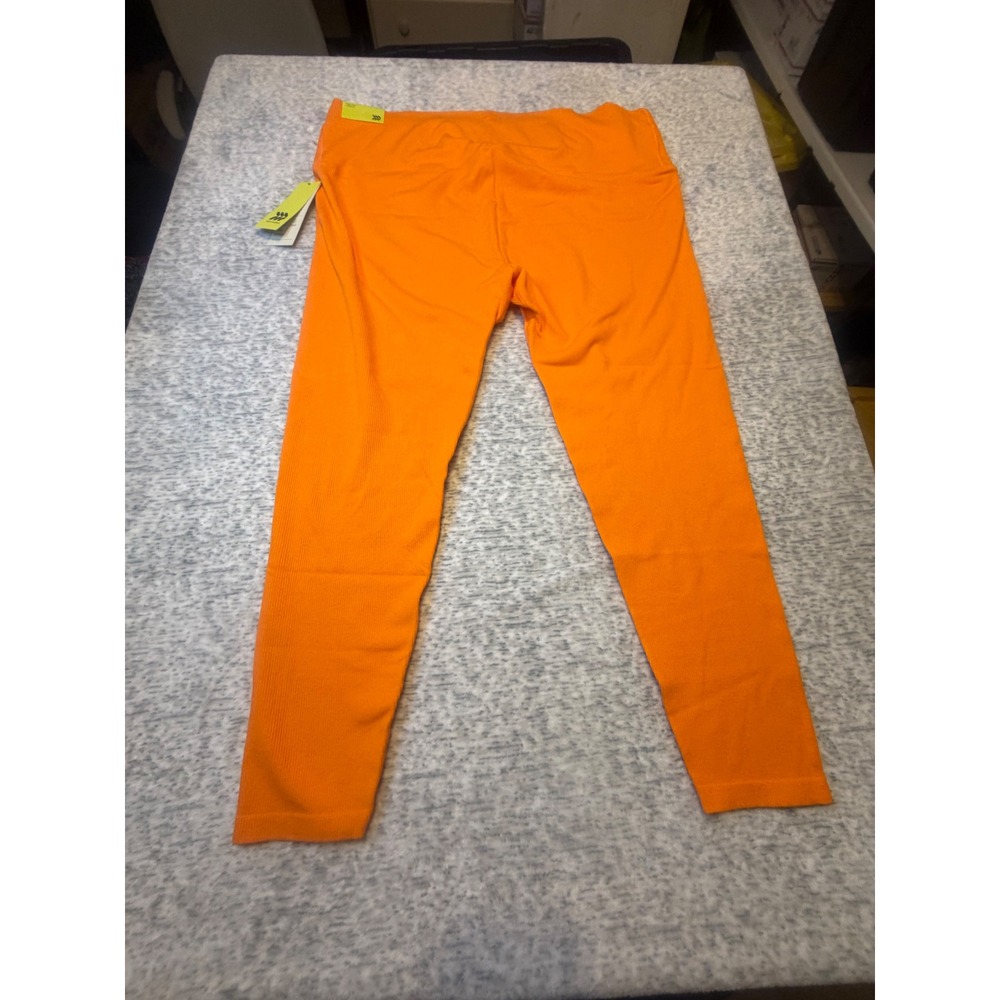 All in Motion Women Orange High Rise Ribbed Leggings Activewear Size 4x NWT